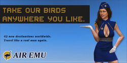 A billboard for Air Emu.