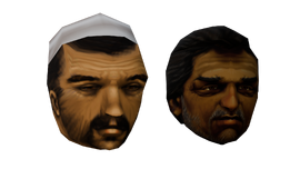 Comparison between his unused pedestrian head and his in-game cutscene head.