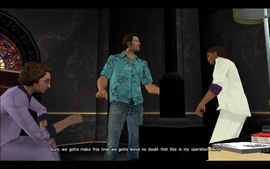 KeepYourFriendsClose-GTAVC-SS9.jpg (123 KB) Tommy tells Ken and Lance that during the meeting that's about to go down they have to make it clear that Tommy's in charge of the operations in Vice City.