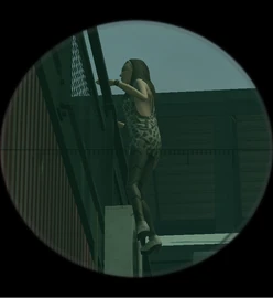 Margot death.png (628 KB) Margot viewed using a sniper rifle from below.
