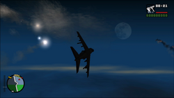 The player taking out the second enemy jet.