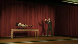 He raises her seemingly with ease.