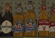 Bottles on a store shelf in GTA V.