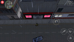 Rear view of clubhouse in Grand Theft Auto: Chinatown Wars.