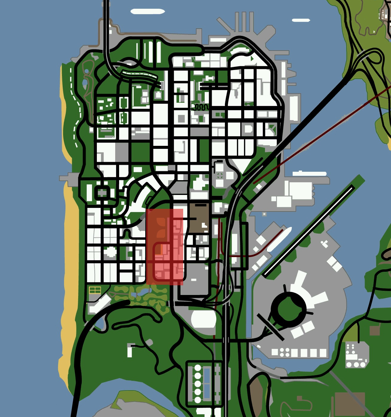 gta san andreas map strip bar location