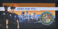 Los Santos Police Department Mural can be found in Los Santos