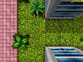 Arriving at the hotel and going through the back of the building where the payphone is located. Some Rastas gang members are seen waiting for the protagonist.
