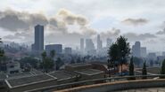 View from backyard towards the skyscrapers Downtown.