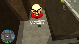 Mr. Wong Easter egg statue (PSP only).