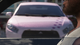 The front of a pink Penumbra in the second trailer.