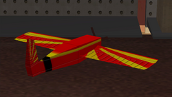 Rear of the Rustler-like plane model.