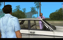 Ken tells Tommy and his companions that he will drive the trio to the meeting they have planned.