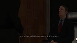 He says there is a child killer to the left of his cell who wants to kill Sweet...