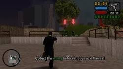 Collect the money before it goes up in flames!