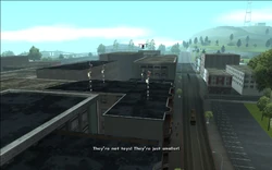 ...and is targeting the transmitters on the rooftop.