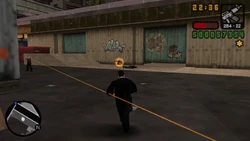 Making his way to the evidence's location.