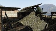 The roof of the house after burning down.