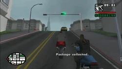 CJ collects third package.
