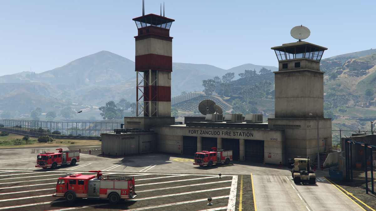 Фото гта 5 военная база Fort Zancudo Fire Station GTA Wiki Fandom