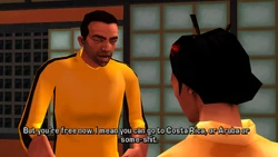 "I guess. But you're free now. I mean you can go to Costa Rica, or Aruba, or some-shit. Start over new, that's what you always wanted."