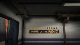 The "Home of the PANIC" logo inside the Arena.