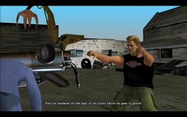 Phil suggests that Tommy goes and rams his trucks and gets the guns he's delivering, then finish off his delivery men.