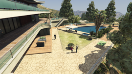 The scene in the garden in Lake Vinewood Estates.