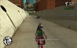 Smoke says that he knows an exit not too far away from Grove Street.