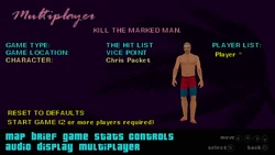 Chris Packet in the character selection menu