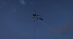 A Police Maverick deploying Officers