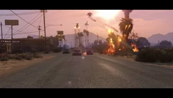 A police chase in , involving the Pipistrello, Paragon S and Envisage, escaping several police cars and attack helicopters