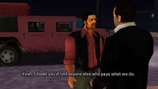 Miguel dealing with Toni Cipriani during the mission Contra-Banned in Grand Theft Auto: Liberty City Stories