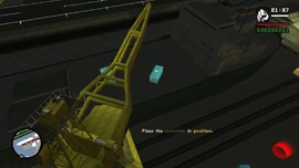 He must place the container in position.