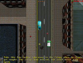 The Crisps' contact tells the protagonist to deliver the food to the Crisp Twins in North Westminster.