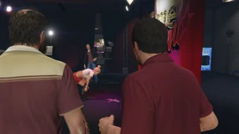 Tracey drops her panties, repulsing Michael.