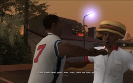 CJ quickly shuts him up.