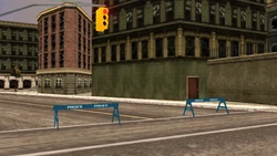 Barricades placed after the explosion.