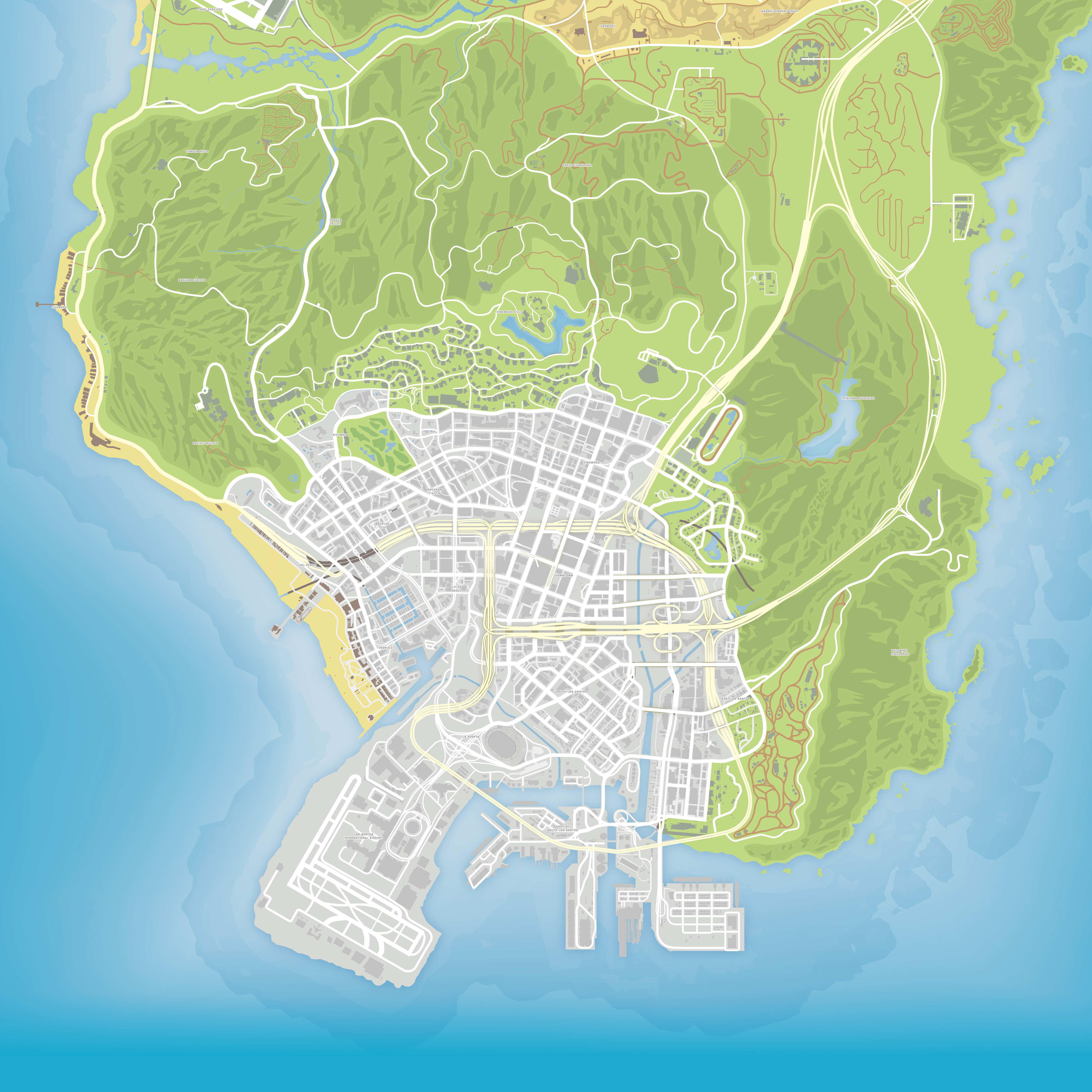 los santos gta v map