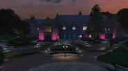 The Richman Mansion at night.