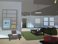 The interior of Wilhelm's safehouse in the DS rendition.