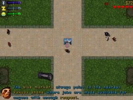 The Yakuza are marked in blue on the Location Compass.