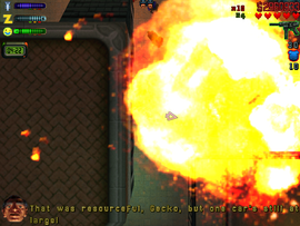 One of the two explosions that might have killed Doctor Cubana.