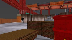 Toni drops by Donald Love's construction building.