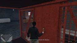 Using the keycard on the elevator