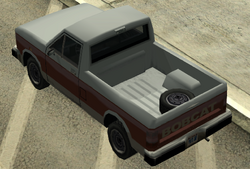 A Bobcat with a spare tire in the bed in GTA San Andreas.