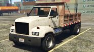 A 2-axle Tipper in GTA V. (Rear quarter view)