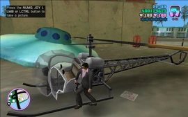 Tommy getting into a Sparrow north of the film set.