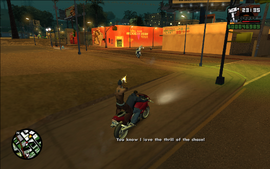 CJ and Loc chasing Freddy back into East Los Santos.