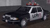 LCPD "Police" car (GTA III) (Rear quarter view).