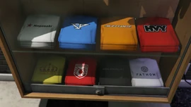 Cabinet of shirts.